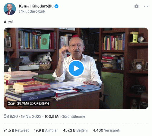 Kılıçdaroğlu'nun "Alevi" tweetinin görüntülenmesi 100 milyonu aştı - Resim : 1